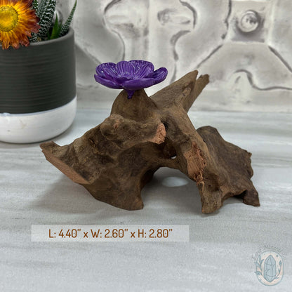 Driftwood Purple Cherry Blossom Single Sphere Holder Stands