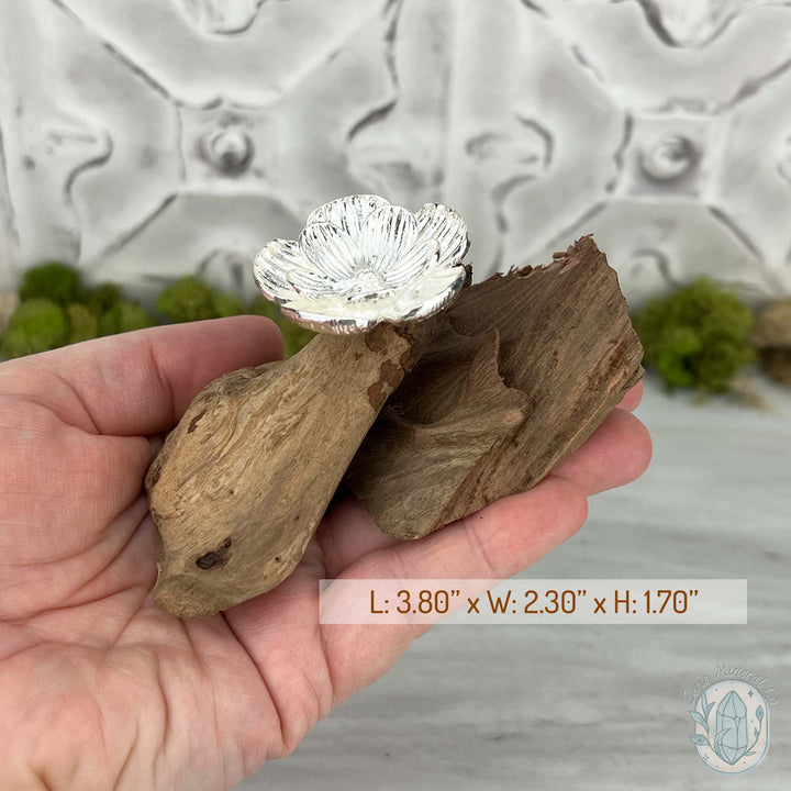 Driftwood Silver Cherry Blossom Single Sphere Holder Stands