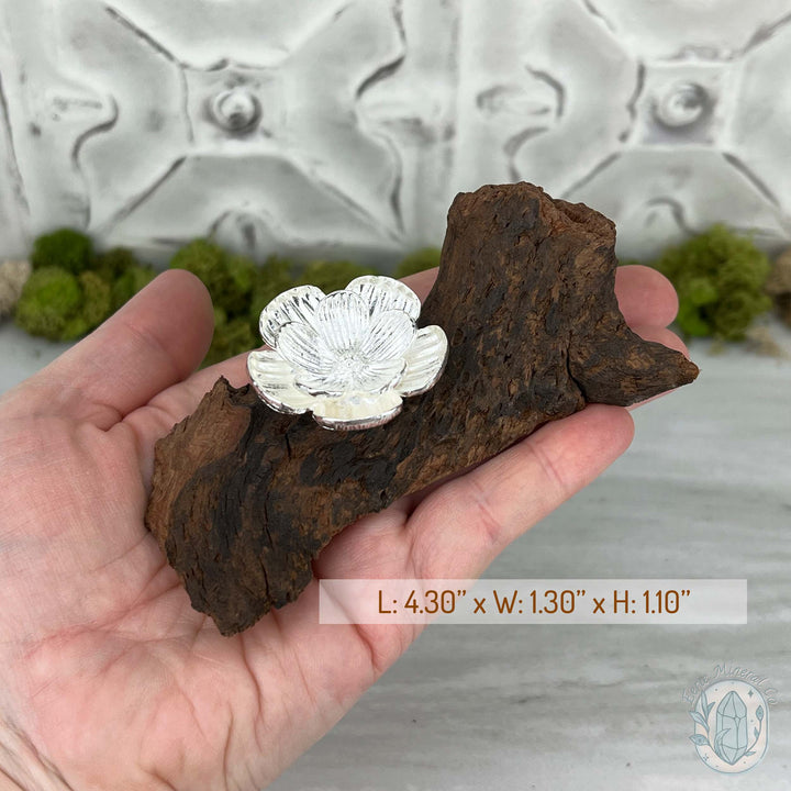 Driftwood Silver Cherry Blossom Single Sphere Holder Stands