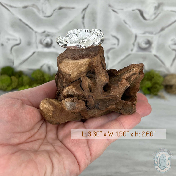 Driftwood Silver Cherry Blossom Single Sphere Holder Stands