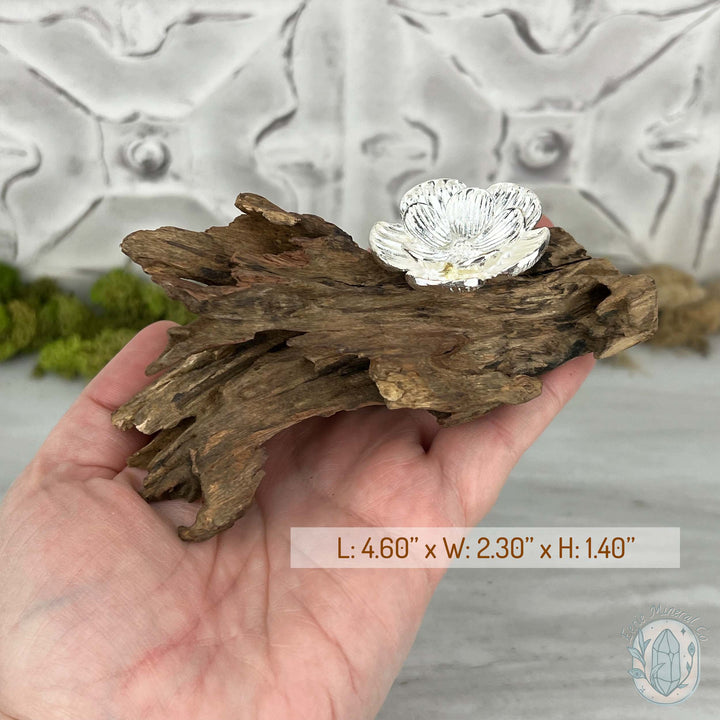 Driftwood Silver Cherry Blossom Single Sphere Holder Stands