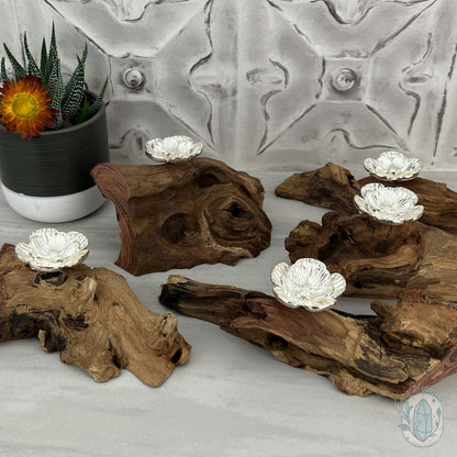 Driftwood Silver Cherry Blossom Single Sphere Holder Stands