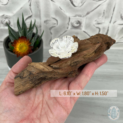 Driftwood Silver Cherry Blossom Single Sphere Holder Stands