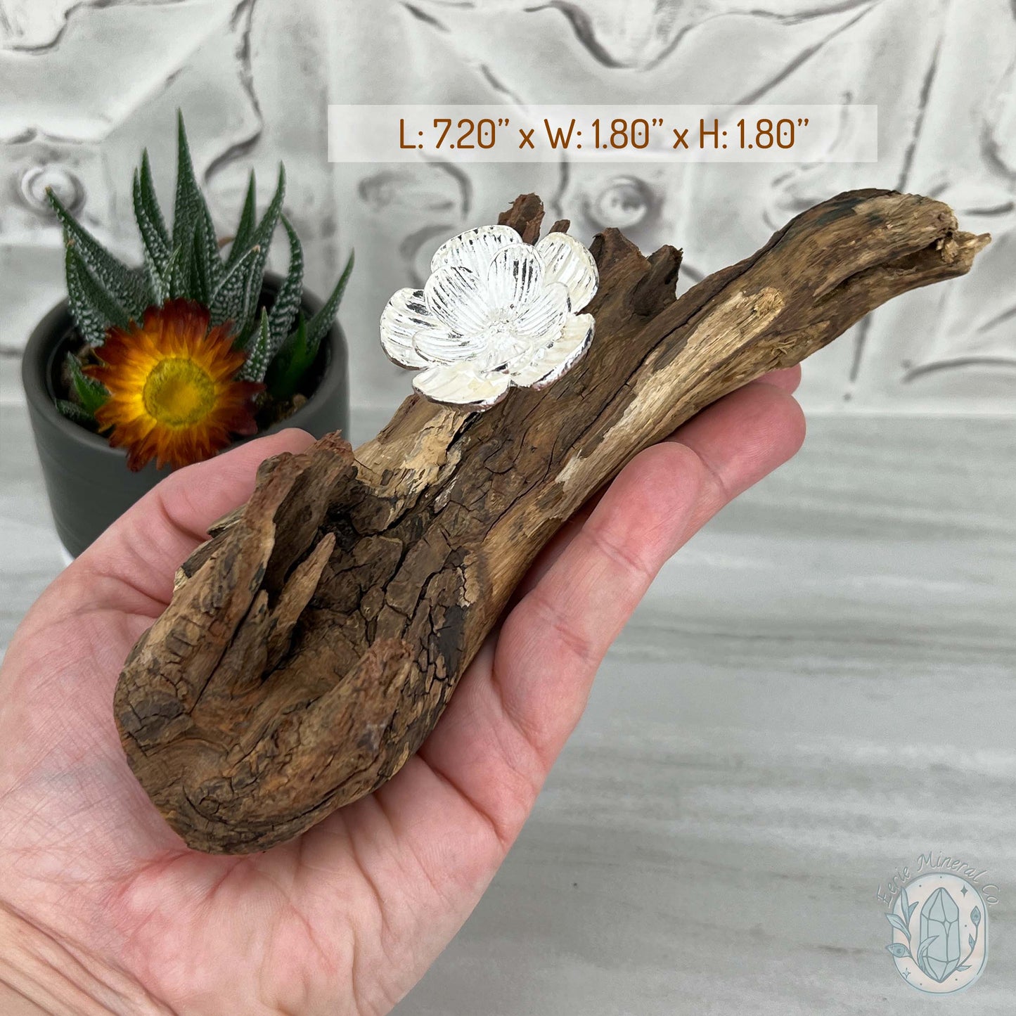 Driftwood Silver Cherry Blossom Single Sphere Holder Stands