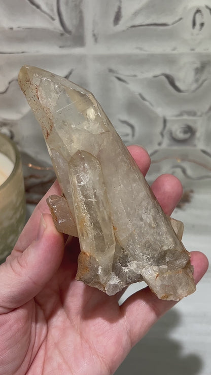 Natural Raw Citrine Crystal Cluster Point