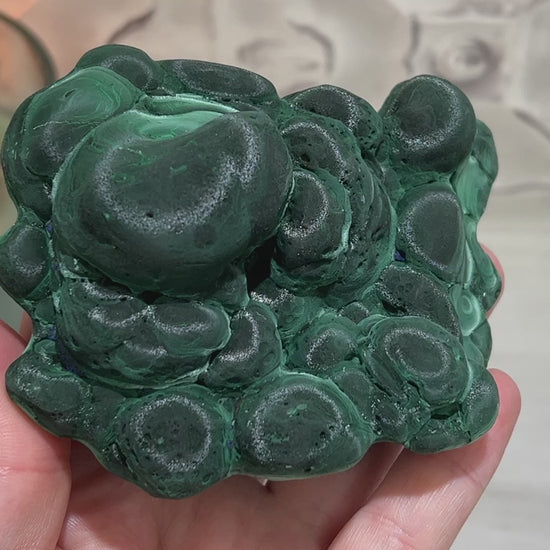 Silky Velvet Fibrous Malachite with Azurite Specimen