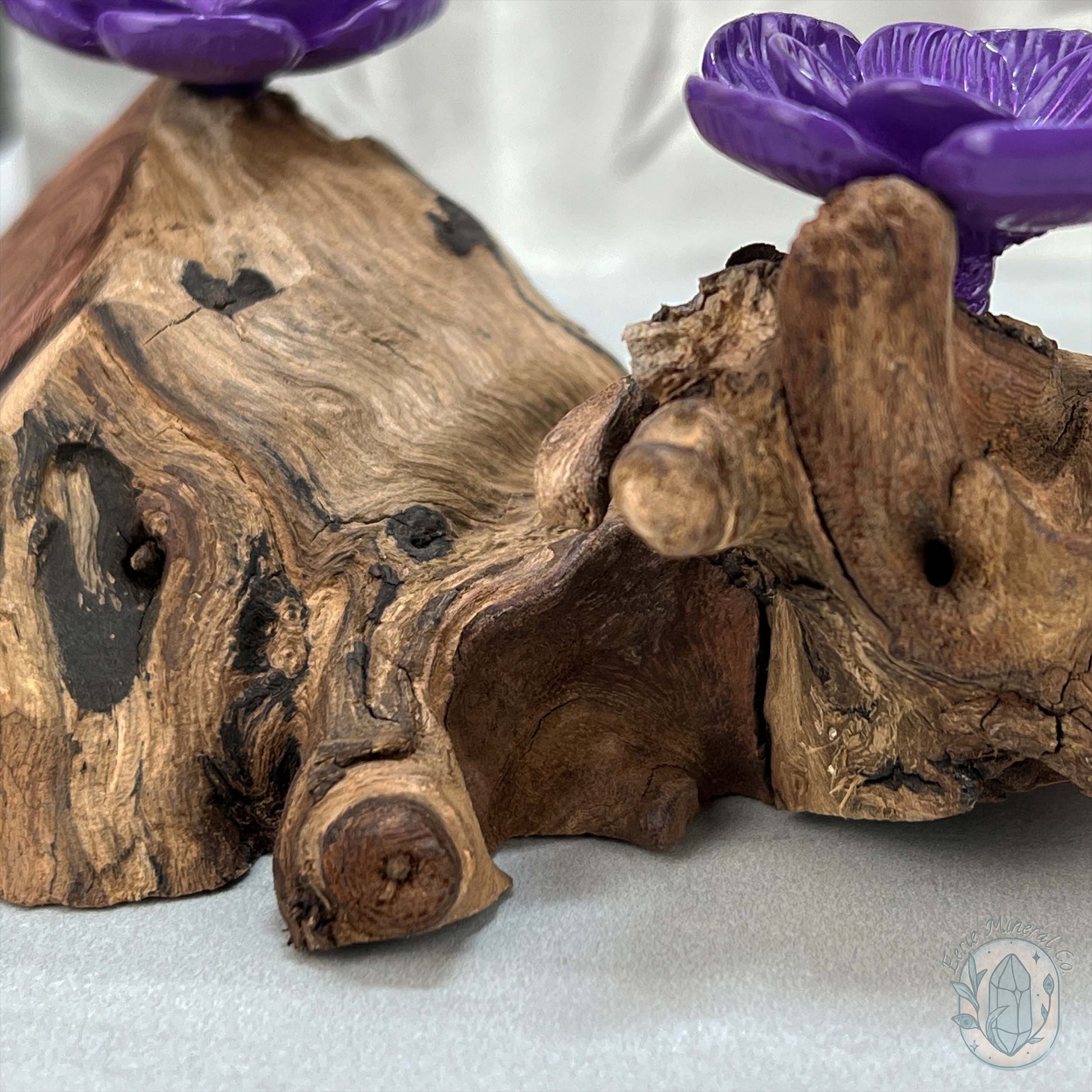 Driftwood Purple Cherry Blossom 2 Sphere Holder Stands