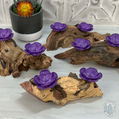 Driftwood Purple Cherry Blossom 2 Sphere Holder Stands