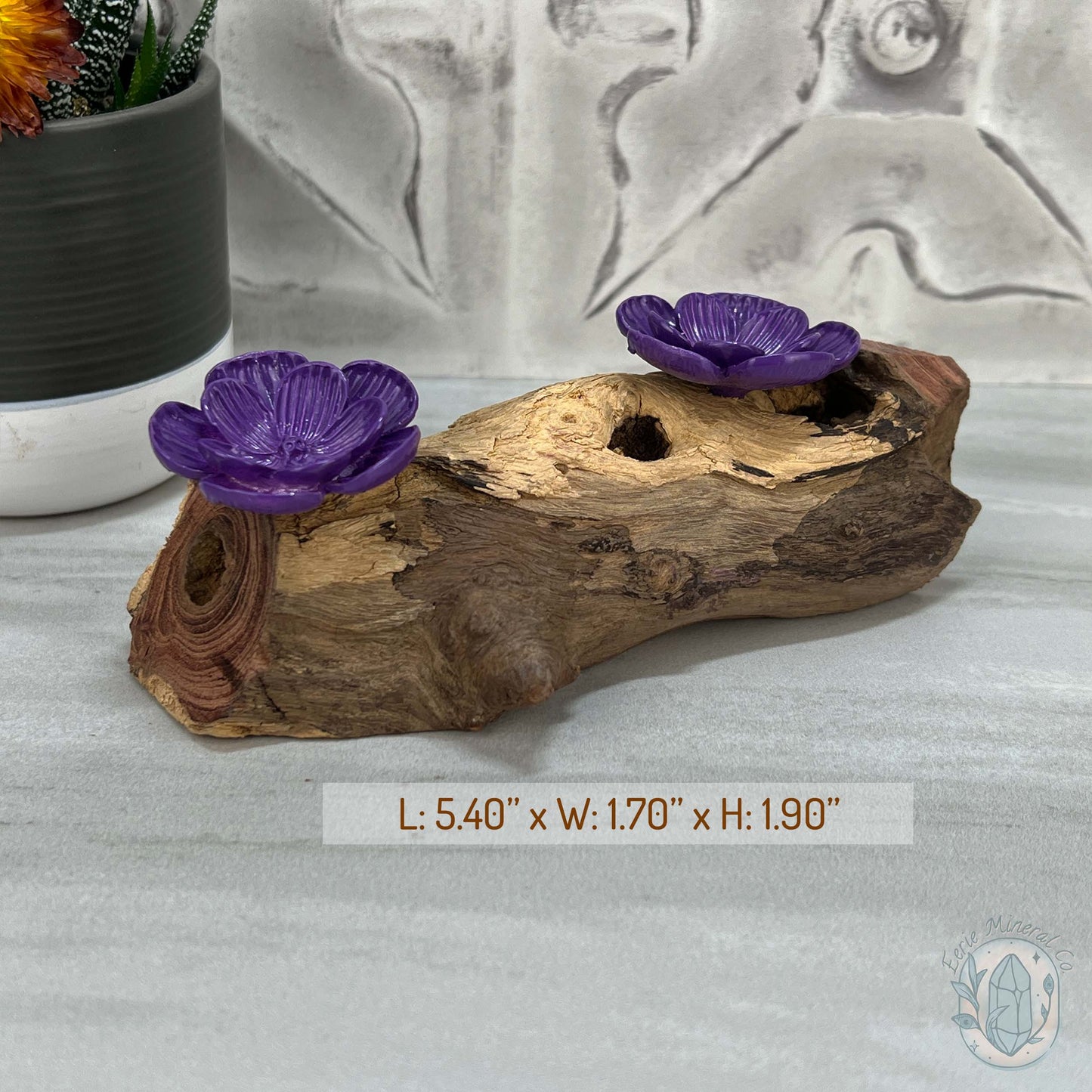Driftwood Purple Cherry Blossom 2 Sphere Holder Stands