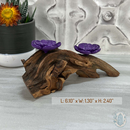Driftwood Purple Cherry Blossom 2 Sphere Holder Stands
