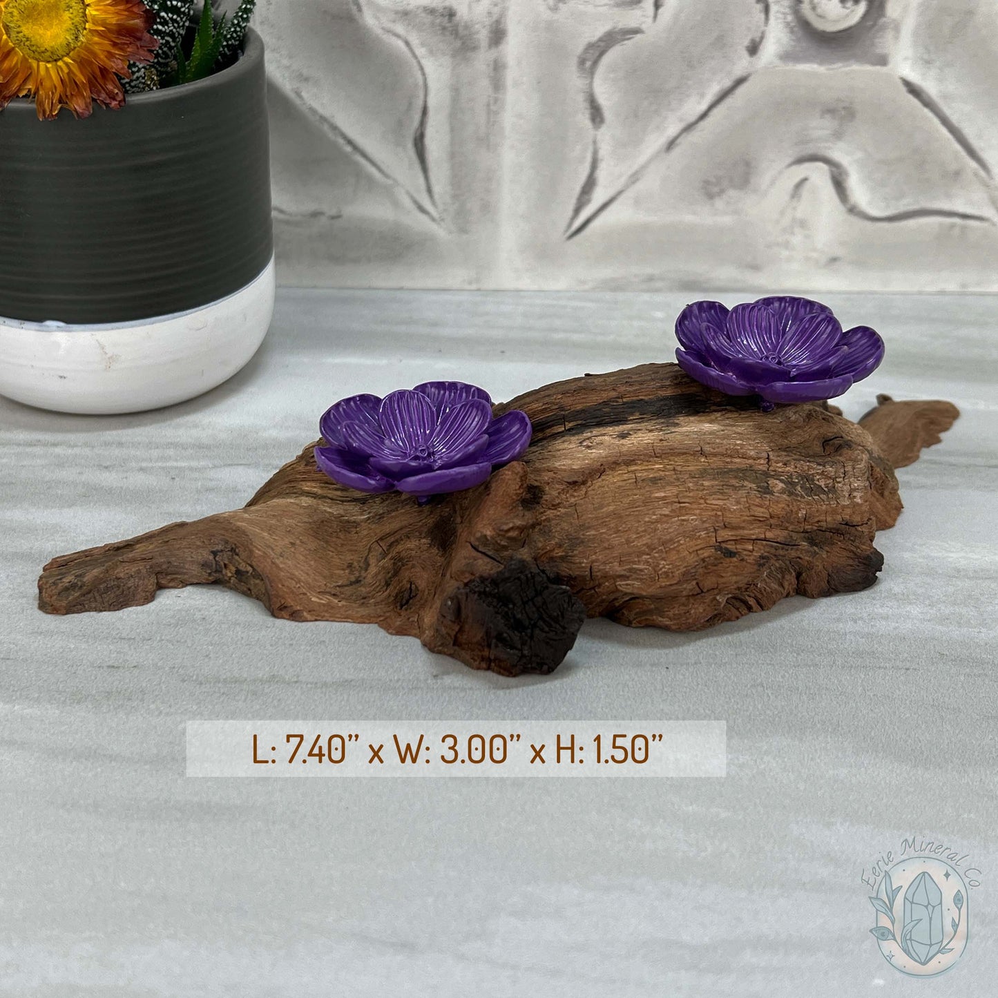Driftwood Purple Cherry Blossom 2 Sphere Holder Stands