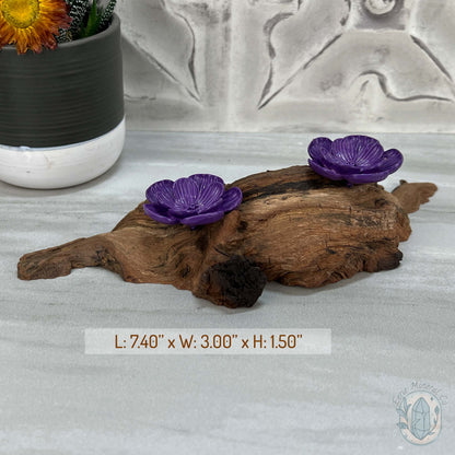Driftwood Purple Cherry Blossom 2 Sphere Holder Stands