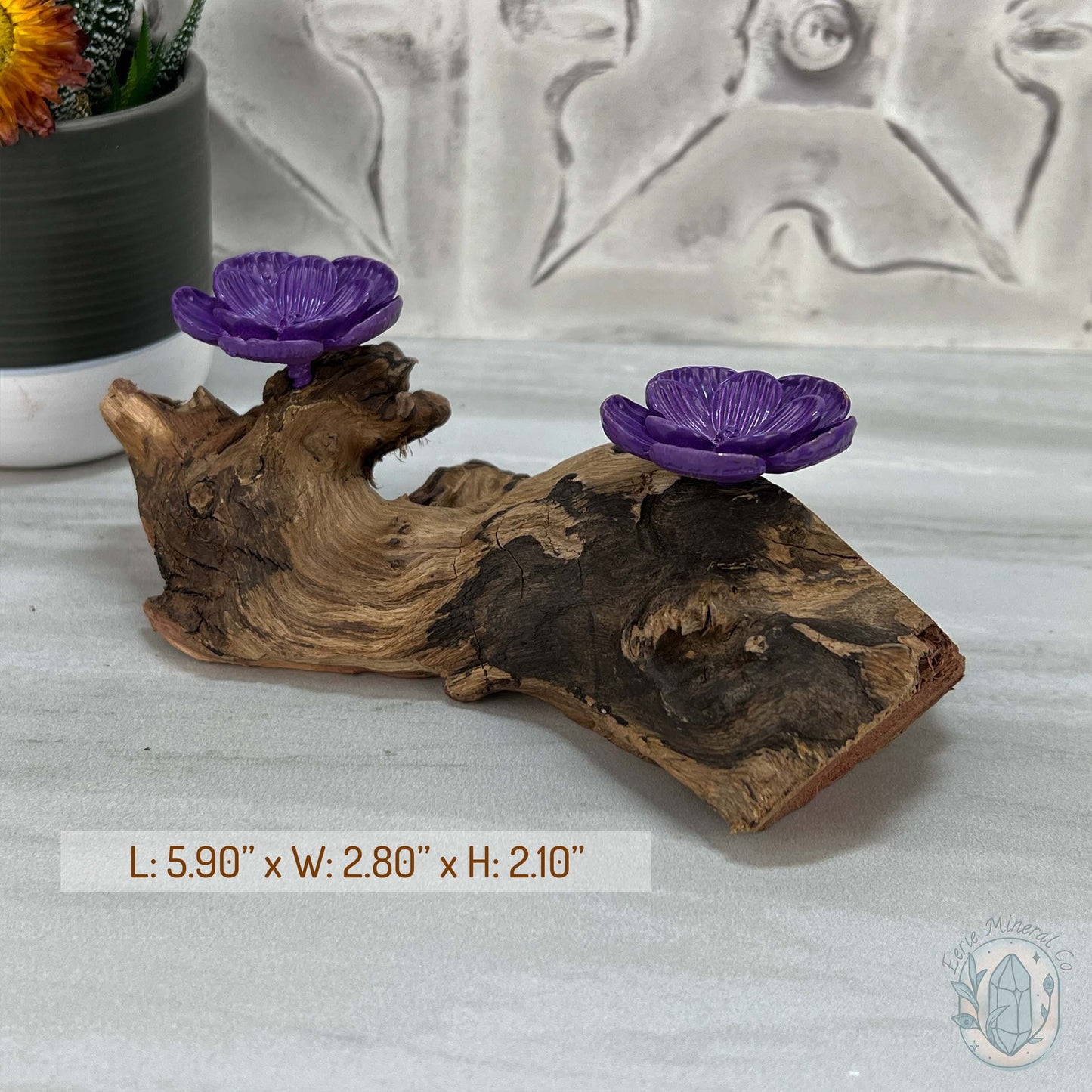 Driftwood Purple Cherry Blossom 2 Sphere Holder Stands