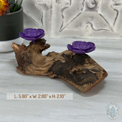 Driftwood Purple Cherry Blossom 2 Sphere Holder Stands