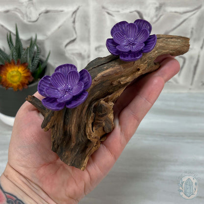 Driftwood Purple Cherry Blossom 2 Sphere Holder Stands