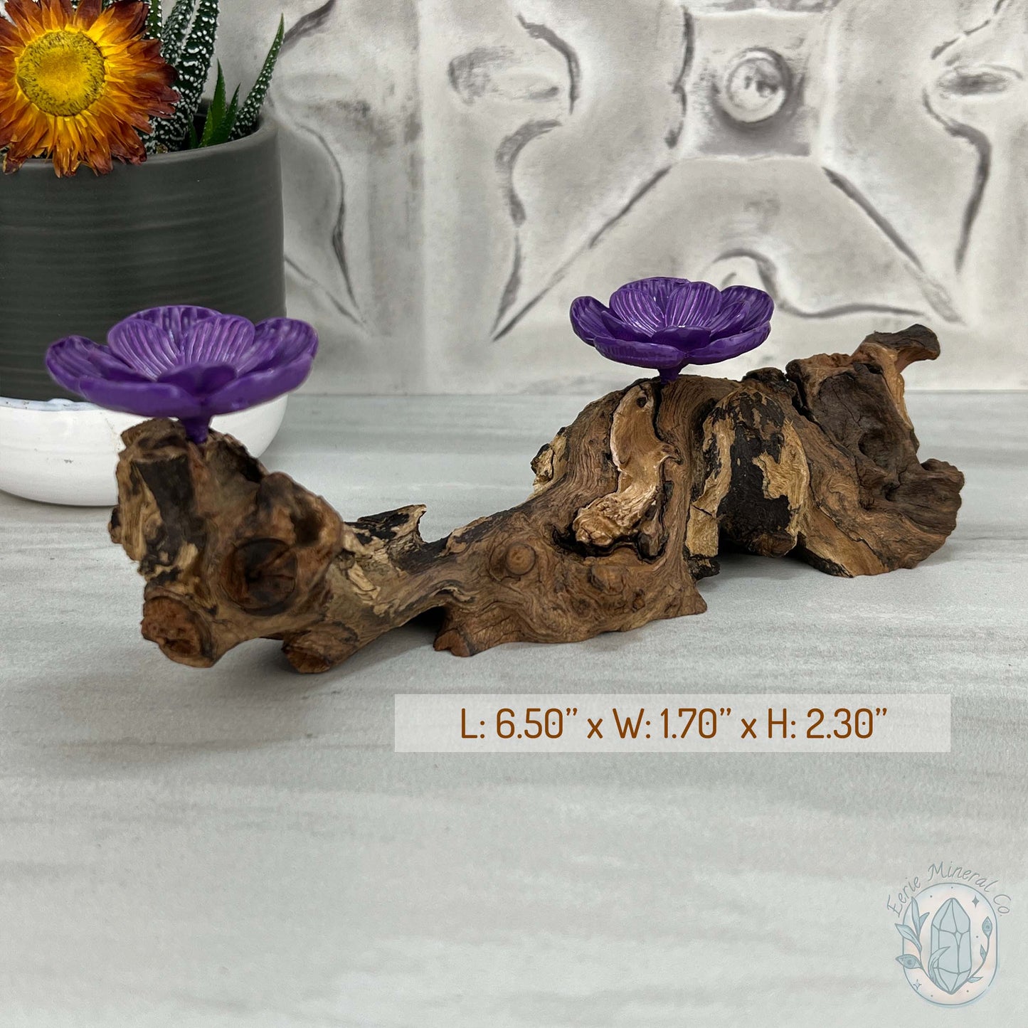 Driftwood Purple Cherry Blossom 2 Sphere Holder Stands