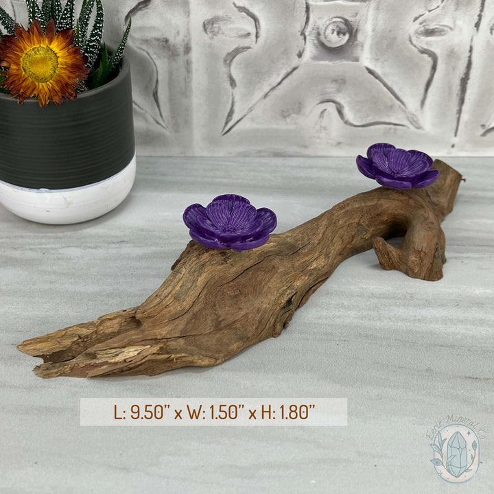 Driftwood Purple Cherry Blossom 2 Sphere Holder Stands