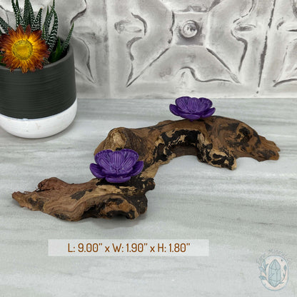 Driftwood Purple Cherry Blossom 2 Sphere Holder Stands