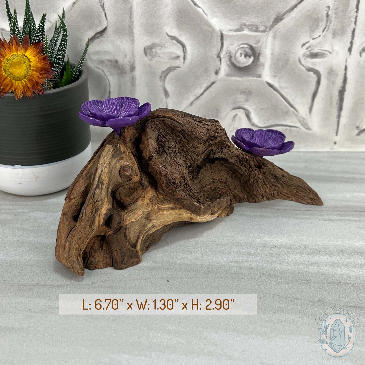 Driftwood Purple Cherry Blossom 2 Sphere Holder Stands
