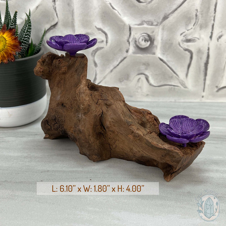 Driftwood Purple Cherry Blossom 2 Sphere Holder Stands