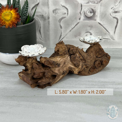 Driftwood Silver Cherry Blossom 2 Sphere Holder Stands