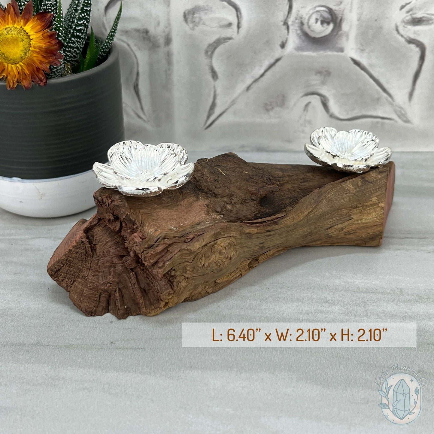 Driftwood Silver Cherry Blossom 2 Sphere Holder Stands