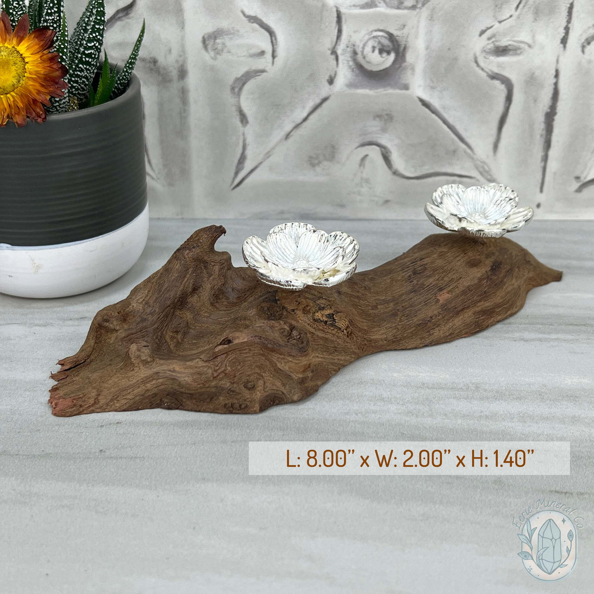 Driftwood Silver Cherry Blossom 2 Sphere Holder Stands