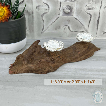 Driftwood Silver Cherry Blossom 2 Sphere Holder Stands
