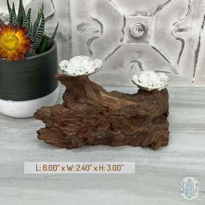 Driftwood Silver Cherry Blossom 2 Sphere Holder Stands