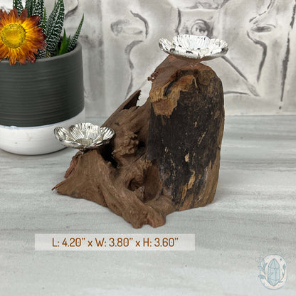 Driftwood Silver Cherry Blossom 2 Sphere Holder Stands