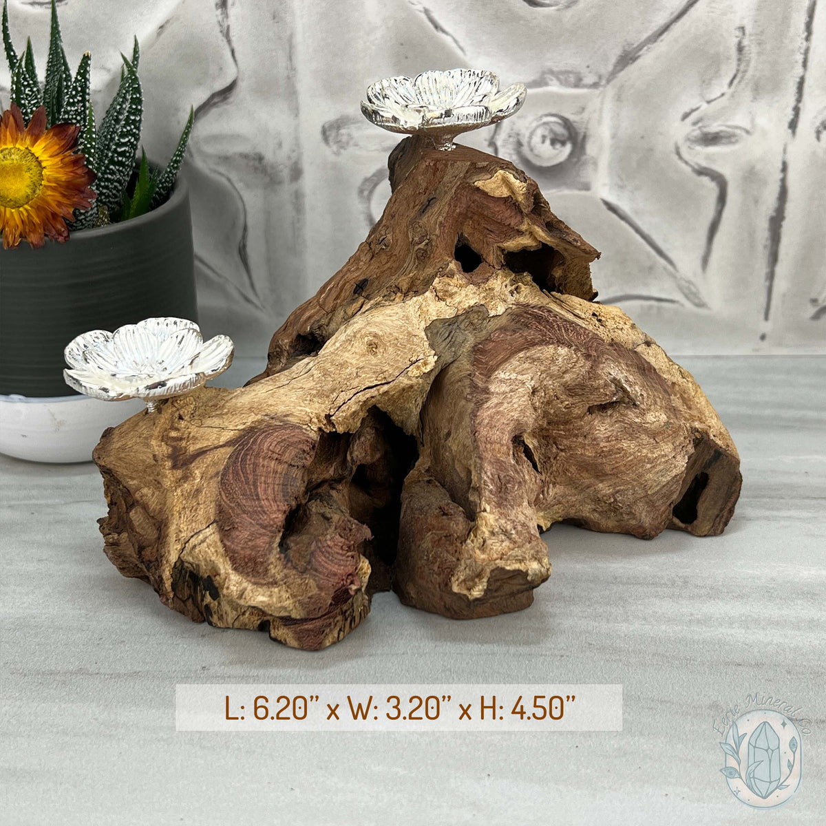 Driftwood Silver Cherry Blossom 2 Sphere Holder Stands