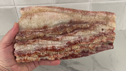 Polished Pork Stone (Red Banded Calcite) Specimen Slab