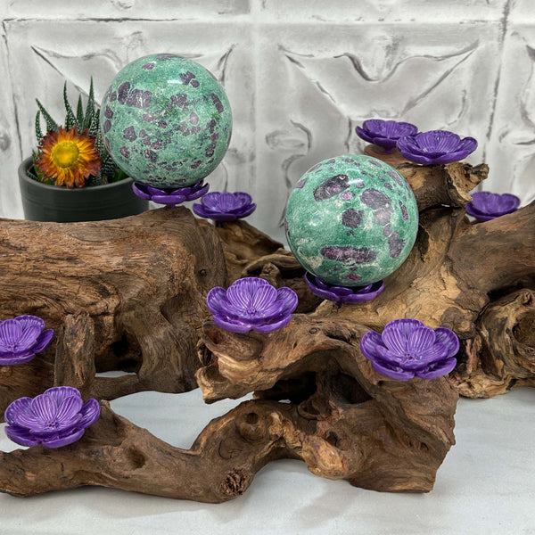 Driftwood Purple Cherry Blossom 3 Sphere Holder Stands