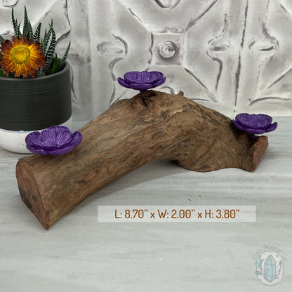 Driftwood Purple Cherry Blossom 3 Sphere Holder Stands