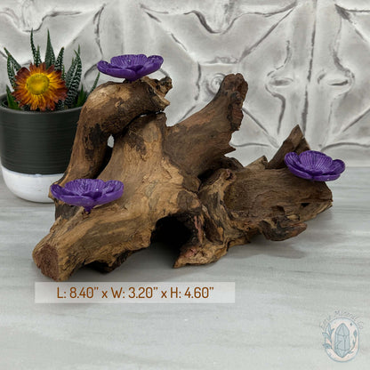Driftwood Purple Cherry Blossom 3 Sphere Holder Stands