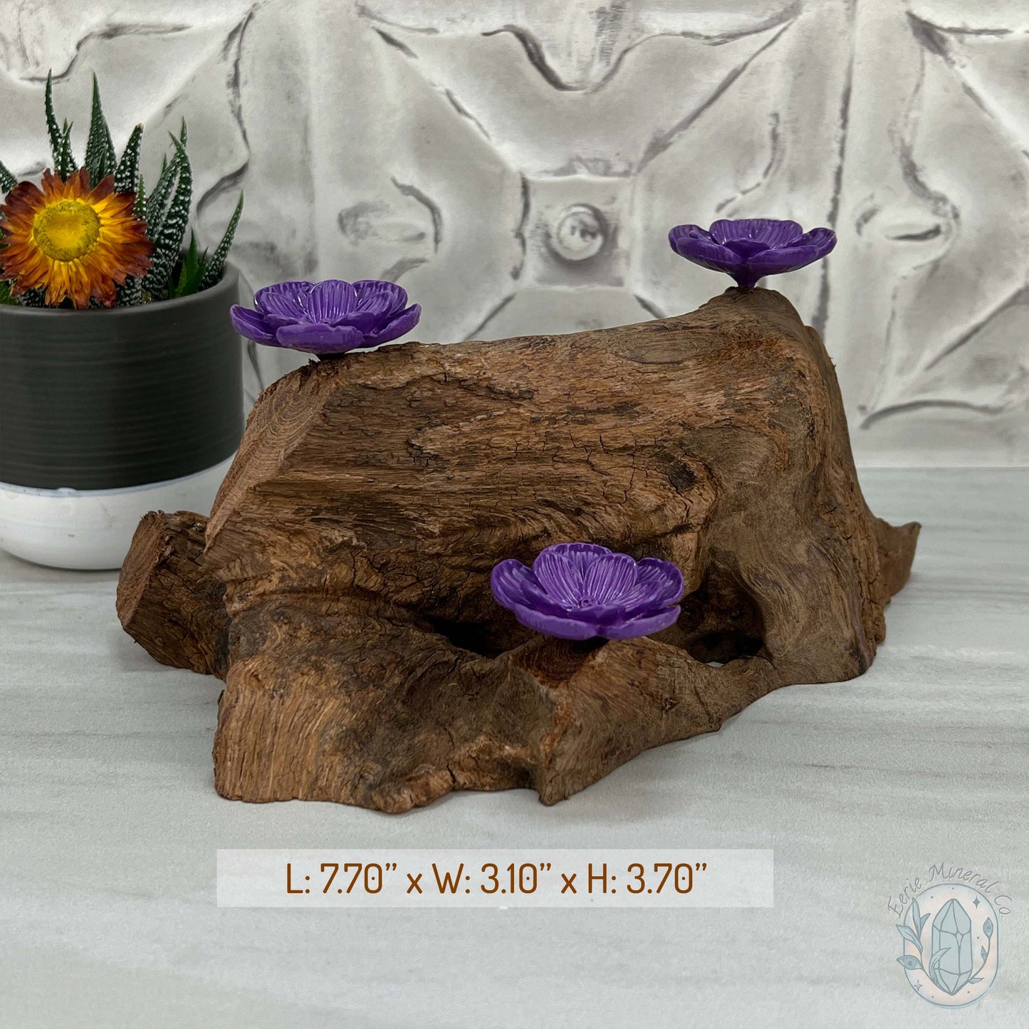 Driftwood Purple Cherry Blossom 3 Sphere Holder Stands