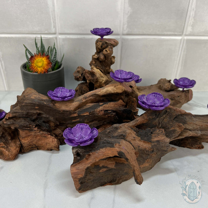 Driftwood Purple Cherry Blossom 3 Sphere Holder Stands