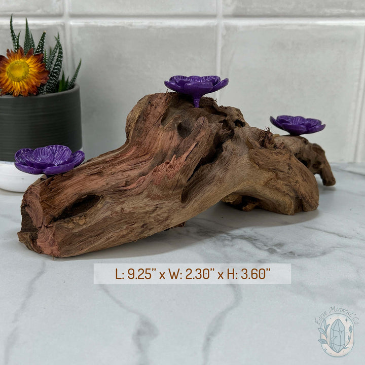 Driftwood Purple Cherry Blossom 3 Sphere Holder Stands