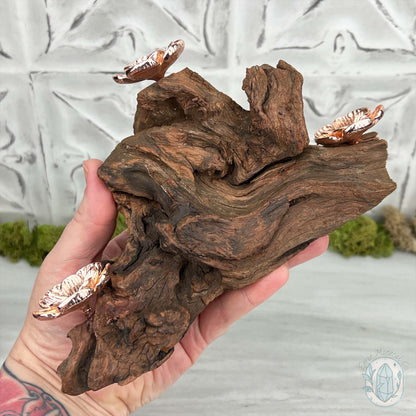 Driftwood Rose Gold Cherry Blossom 3 Sphere Holder Stand