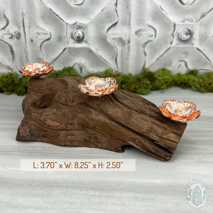 Driftwood Rose Gold Cherry Blossom 3 Sphere Holder Stand