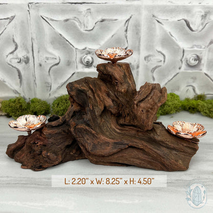 Driftwood Rose Gold Cherry Blossom 3 Sphere Holder Stand