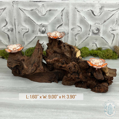 Driftwood Rose Gold Cherry Blossom 3 Sphere Holder Stand