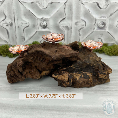Driftwood Rose Gold Cherry Blossom 3 Sphere Holder Stand