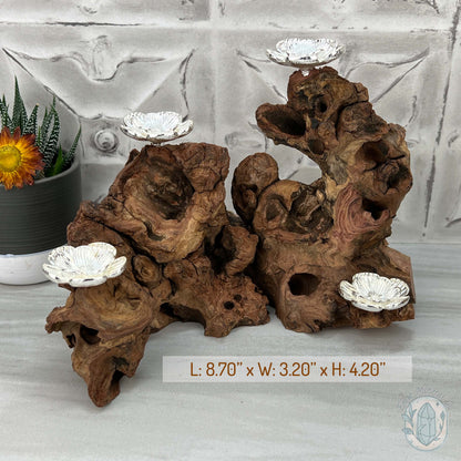 Driftwood Silver Cherry Blossom 4 Sphere Holder Stands