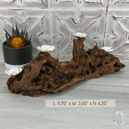 Driftwood Silver Cherry Blossom 4 Sphere Holder Stands