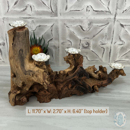 Driftwood Silver Cherry Blossom 4 Sphere Holder Stands