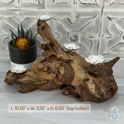 Driftwood Silver Cherry Blossom 4 Sphere Holder Stands