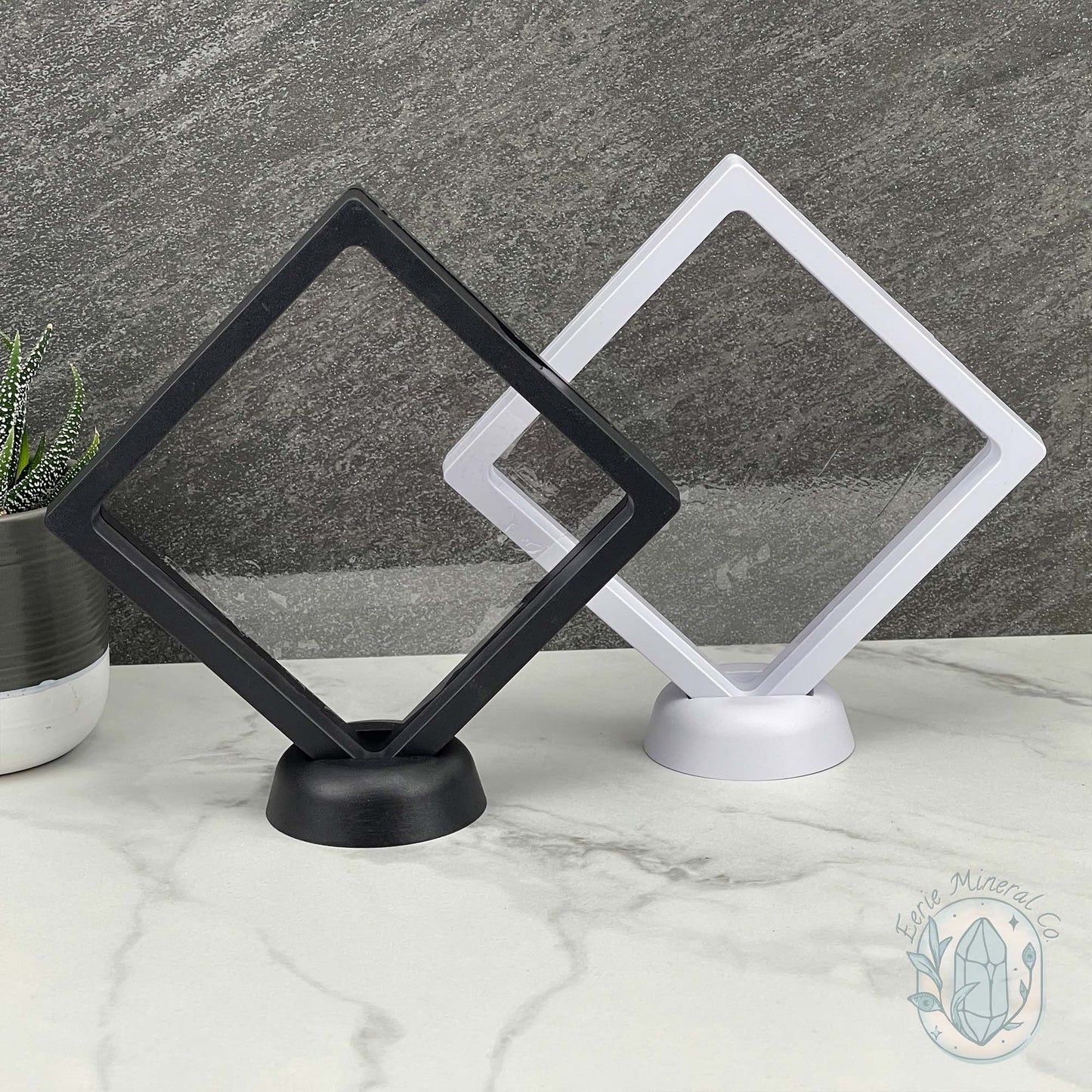3D Gem and Crystal Square Suspension Floating Display Cases