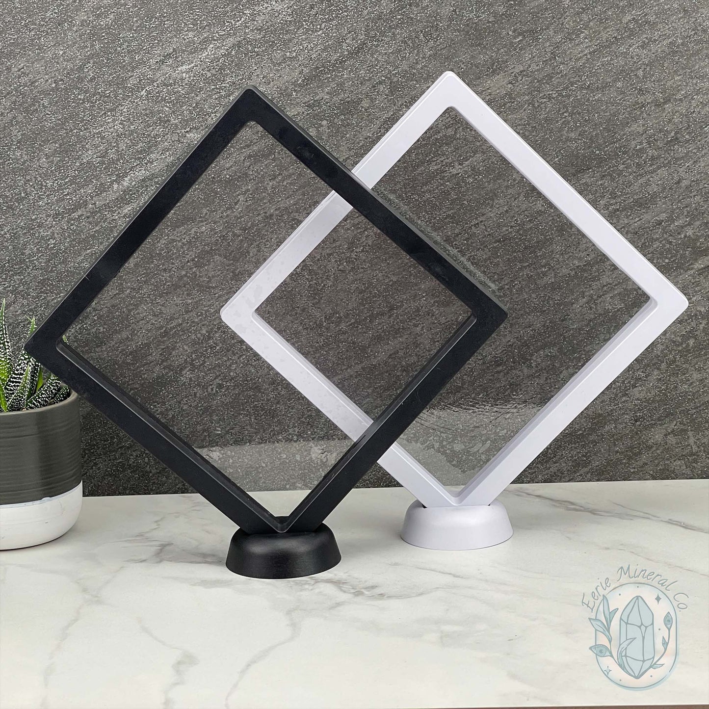 3D Gem and Crystal Square Suspension Floating Display Cases