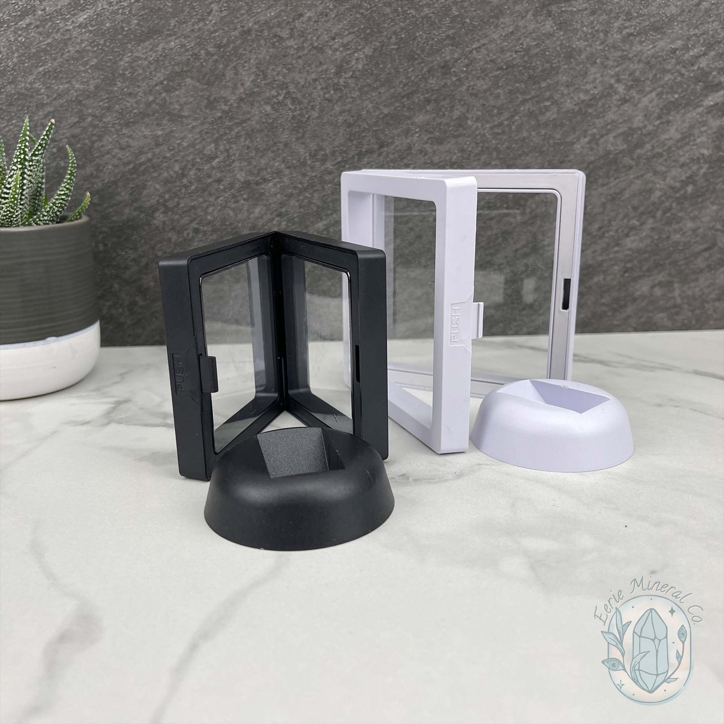 3D Gem and Crystal Square Suspension Floating Display Cases